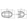 Aplique LED de pared oval, 6W, IP44, con defensa 